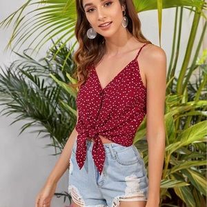 Heart print, tank top.